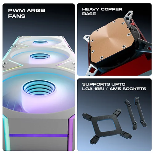 Dawg L360 AIO ARGB 360mm White CPU Liquid Cooler